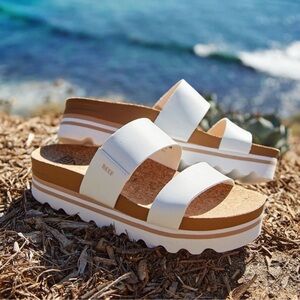 Reef Women’s White Platform Slide Sandals